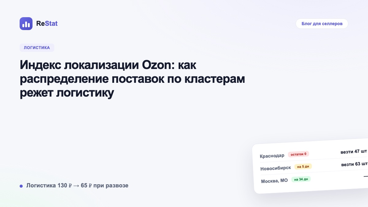 Индекс локализации Ozon: как распределение поставок по кластерам режет логистику