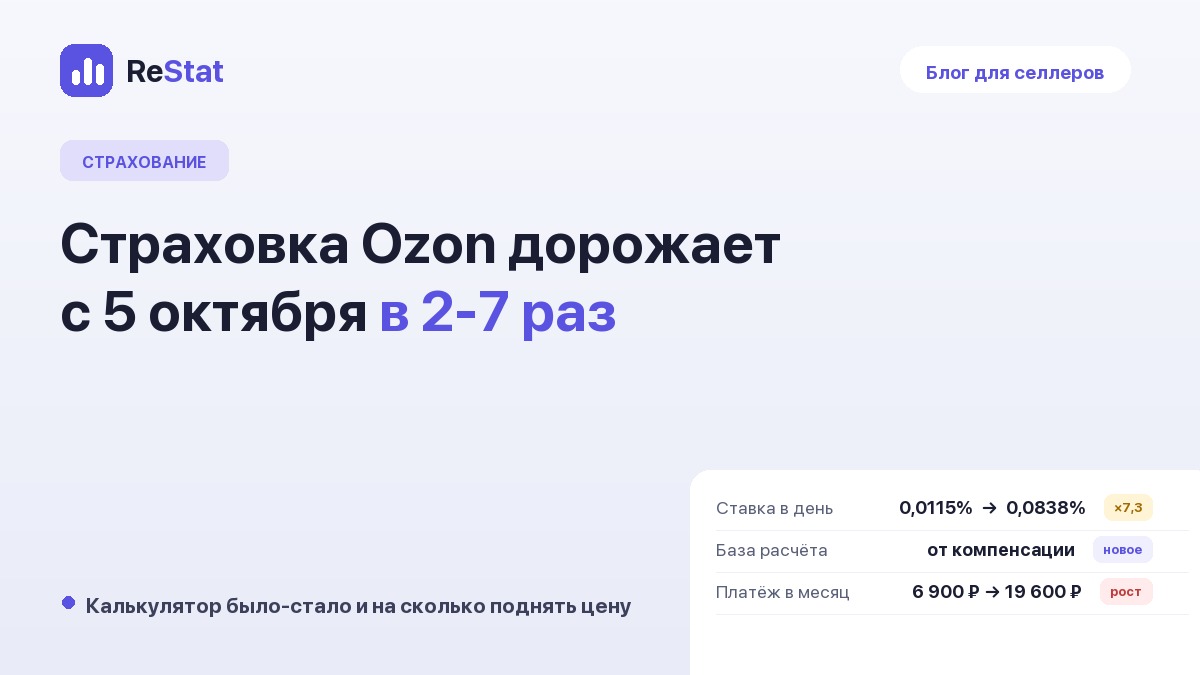 Страховка Ozon с 5 октября: считаем, во сколько обойдётся и на сколько поднять цену